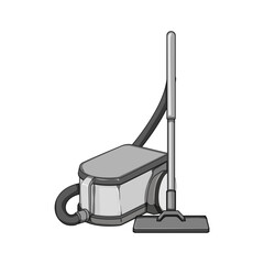 bucket electric broom cartoon. power dustpan, brush stick, cleanliness wireless sign. isolated symbol vector illustration
