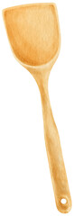 Wooden spatula Utensil Watercolor illustration