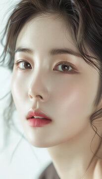 Photo beautiful korean womens faces faces for makeup face cosmetics advertising hi res
