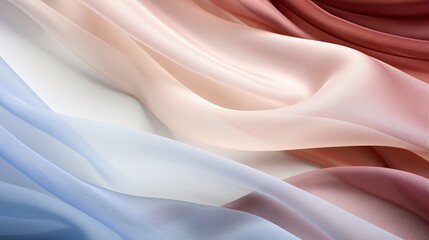 soft and clean wavy organza fabric background - obrazy, fototapety, plakaty