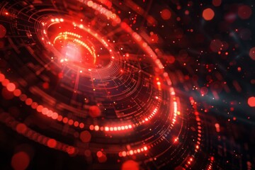 Colorful HUD Circle interface line abstract futuristic technology background. Generative AI