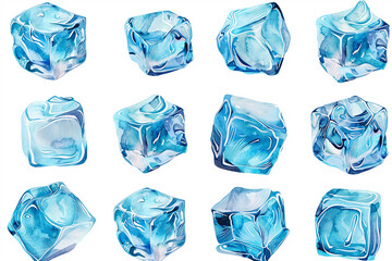 ice cubes isolated on white background, Ice cubes, isolated on white background
