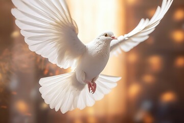 beautiful flying dove bird a symbol of hope and love
