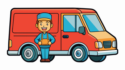 Efficient Delivery Vector Illustration of a Van with Driver for Seamless Logistics