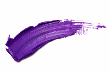 purple paint color brush stroke isolated on white or transparent png