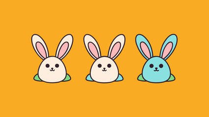 Fototapeta premium Easter Bunny Tails Vector Hop into Festive Delight with High Quality Graphics