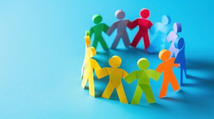 Human team concept, human group, business, community working together as a team, crowd, blue
