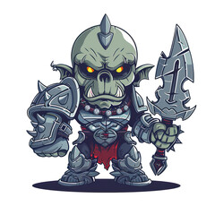 Brutal Orc Monster Character Design for T-Shirt