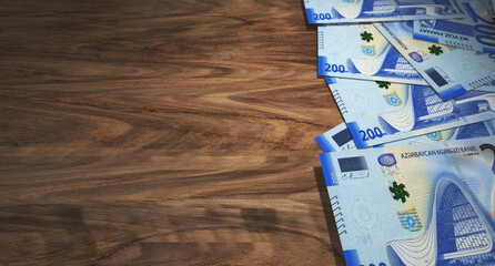 Azerbaijan manat 200 ILS banknote money 3d illustration