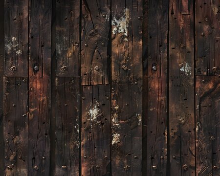 A wooden plank floor texture of an ancient pirate ship for an adventure dark brown color