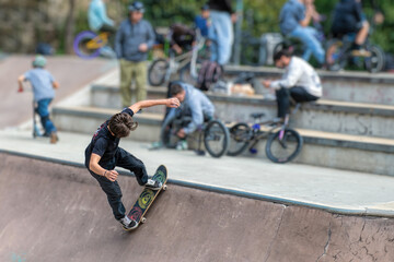 skate boarder in a skate park