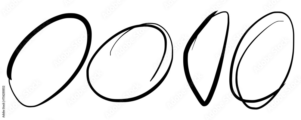 Poster hand drawn scribble line circles. doodle circular for message note mark design element. vector illus