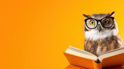 Owl wearing reading glasses