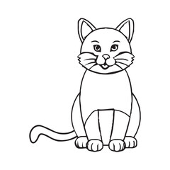 cat vector line silhouette