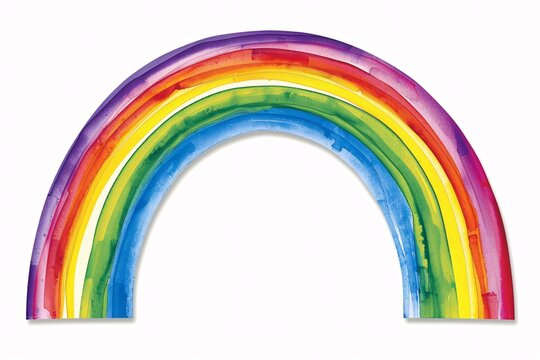 a rainbow painted on a white background