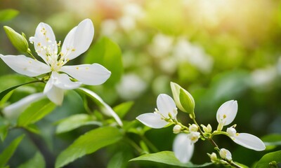 white spring flowers