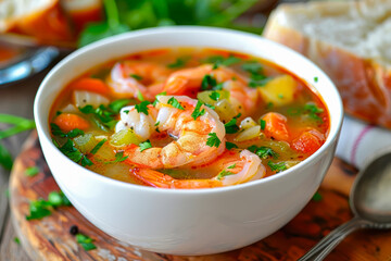 A bowl of Seafood Soup 