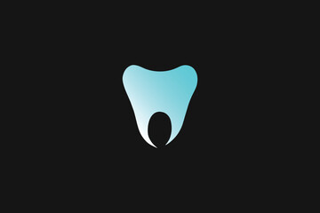 dental teeth icon in black background