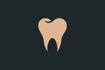 simple flat dental tooth icon vector template