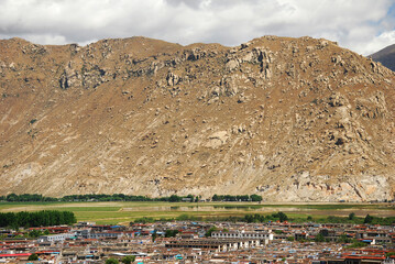 Lhasa and mountains in Tibet