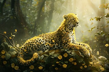 leopard in the fantasy forest