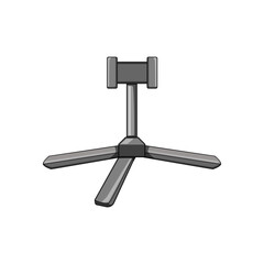 mobile phone tripod cartoon. stand smart, circle holder, cell screen mobile phone tripod sign. isolated symbol vector illustration