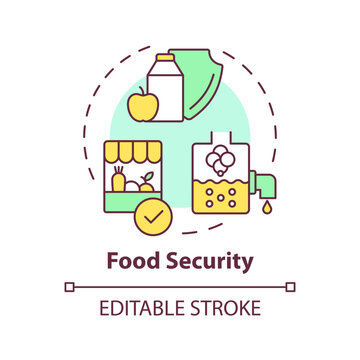 Food security multi color concept icon. Industry standards. Lactose free, dairy products. Round shape line illustration. Abstract idea. Graphic design. Easy to use in article, blog post