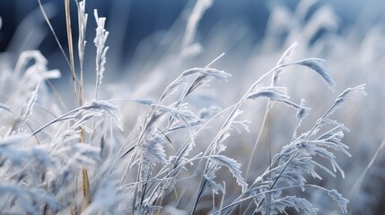 Frozen grass. Generative AI