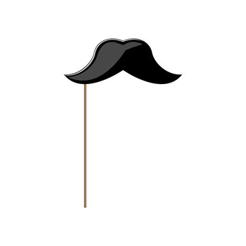 hair photo booth prop cartoon. party funny, congratulation moustache, 2019 boy hair photo booth prop sign. isolated symbol vector illustration