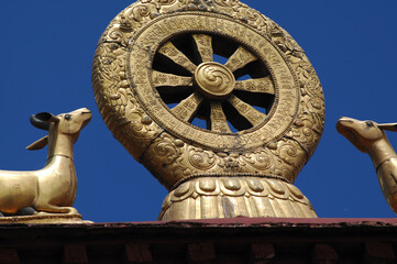 The golden dome of Jokhang Temple in Tibet