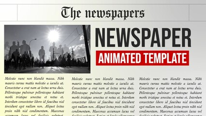 Newspaper Animated Press Article Headline Intro