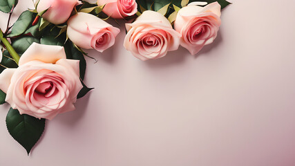 Mother Day and Women Day Abstract Background with Roses and Copyspace