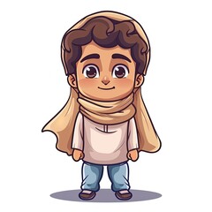 Obraz premium arabic boy cartoon Rendering Character
