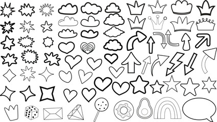 set Collection of colorful doodles bright stickers vector
fruits, food,stars,arrows, branches, arrows,isolated,stock illustration
