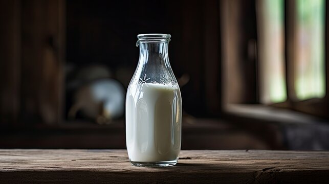 Milk bottle. Generative AI