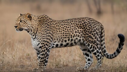 A Leopard With Its Muscles Rippling Beneath Its Co