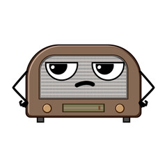 poster retro music character cartoon. boombox record, party 90s, disco event poster retro music character sign. isolated symbol vector illustration