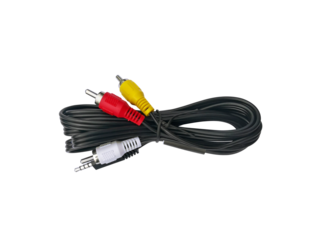 Composite Audio and video cable, transparent background