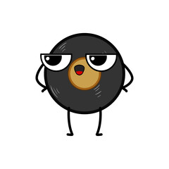 Fototapeta premium record retro music character cartoon. party 90s, disco event, ball ghetto record retro music character sign. isolated symbol vector illustration