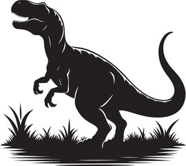 Dinosaur silhouette Vector Illustration Vintage Style