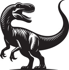 Dinosaur silhouette Vector Illustration Vintage Style