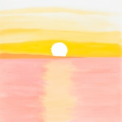 Watercolor golden sunset