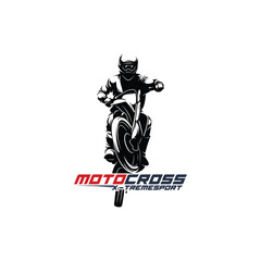 Silhouette motocross logo vector illustration design. Motocross Freestyle abstract isolated