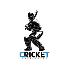 Cricket player silhouette vector illustration design abstract
