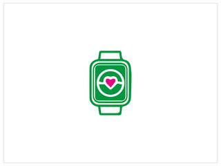 Smart watch logo and icon illustration.