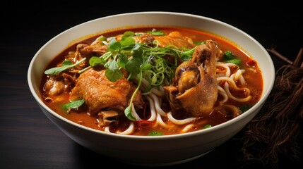 Thai chicken feet curry. Generative AI