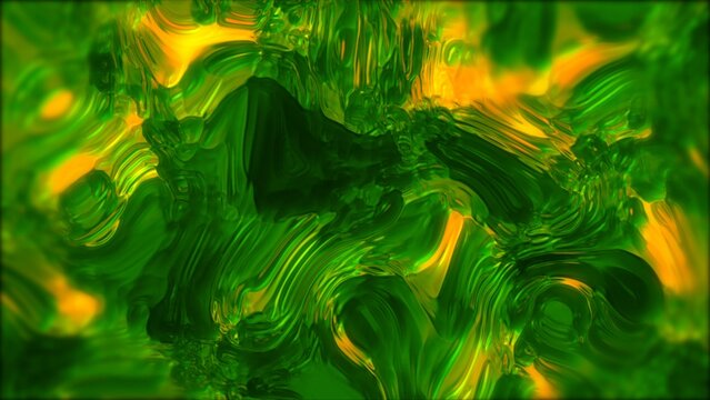 Abstract green color liquid glossy smooth illustration. Liquid background UHD 4k illustration.