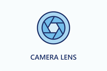 Naklejka premium Camera lens icon or logo sign symbol vector illustration