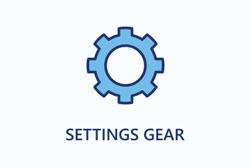 Settings gear icon or logo sign symbol vector illustration