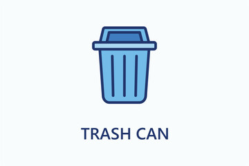 Trash can icon or logo sign symbol vector illustration